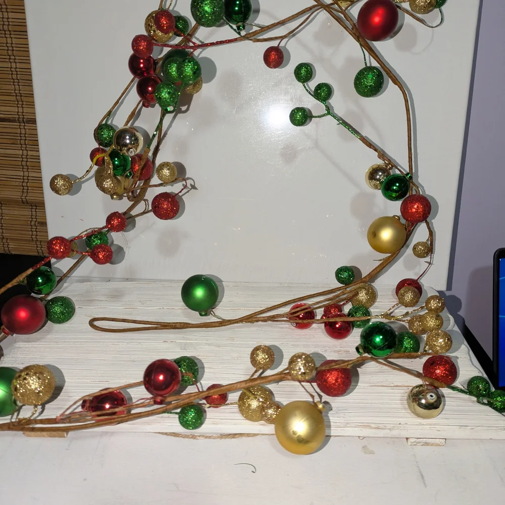 Holiday Ornament Garland - Red, Green, Gold